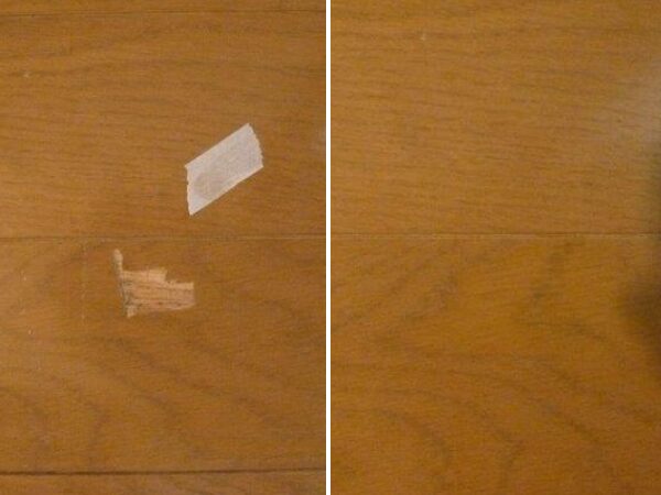 床の修繕前と後